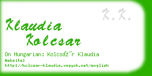 klaudia kolcsar business card